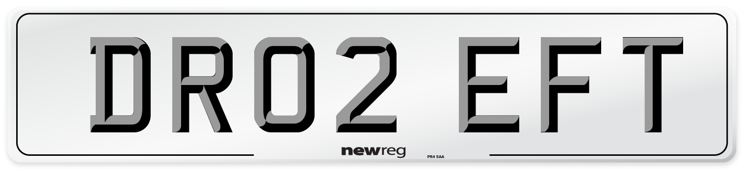 DR02 EFT Number Plate from New Reg